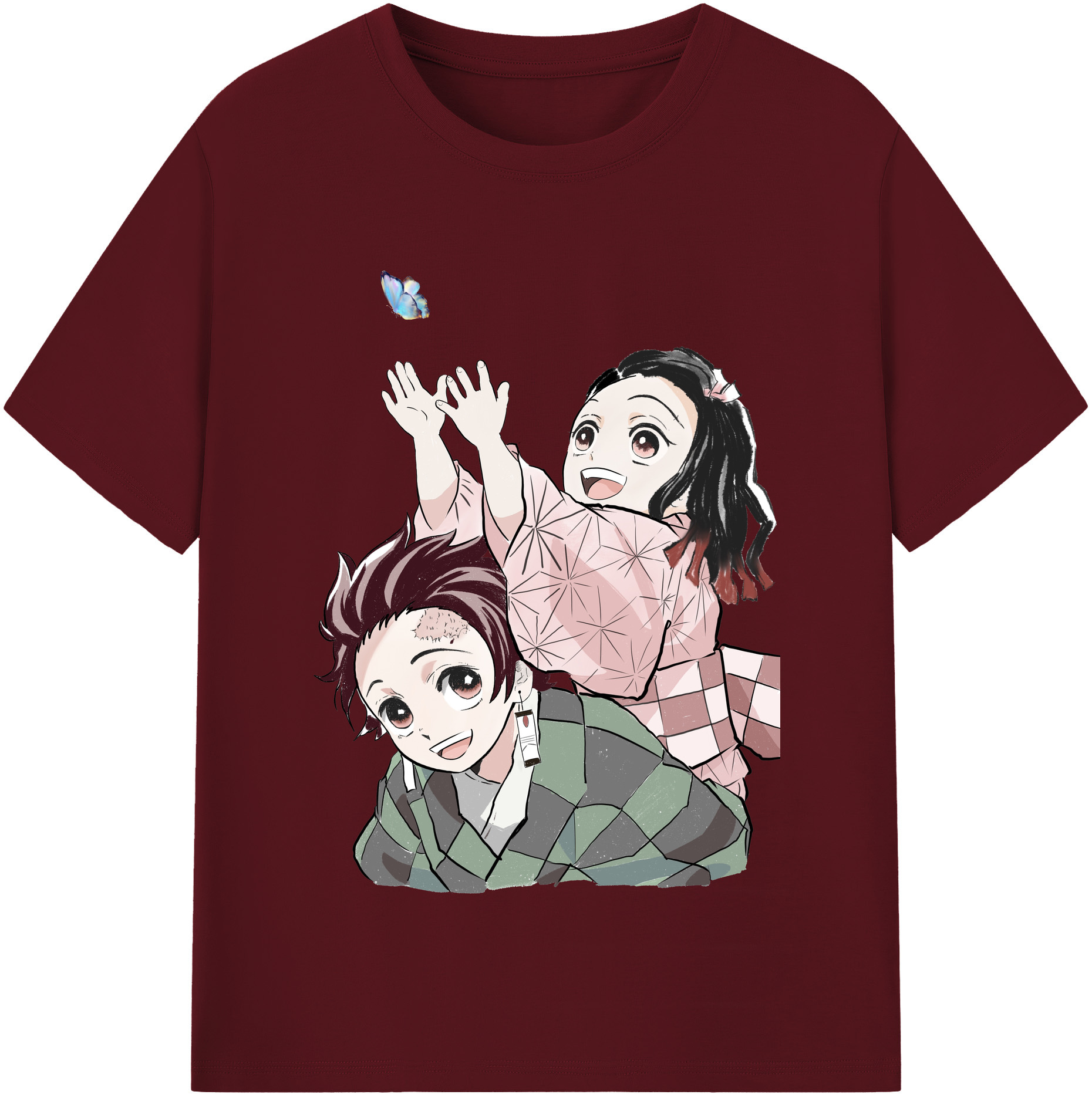 （画像用） 鬼滅の刃（きめつのやいば）竈門 禰󠄀豆子／かまど ねずこ Kamado Nezuko 綿100％半袖Tシャツ（フロントプリント）
